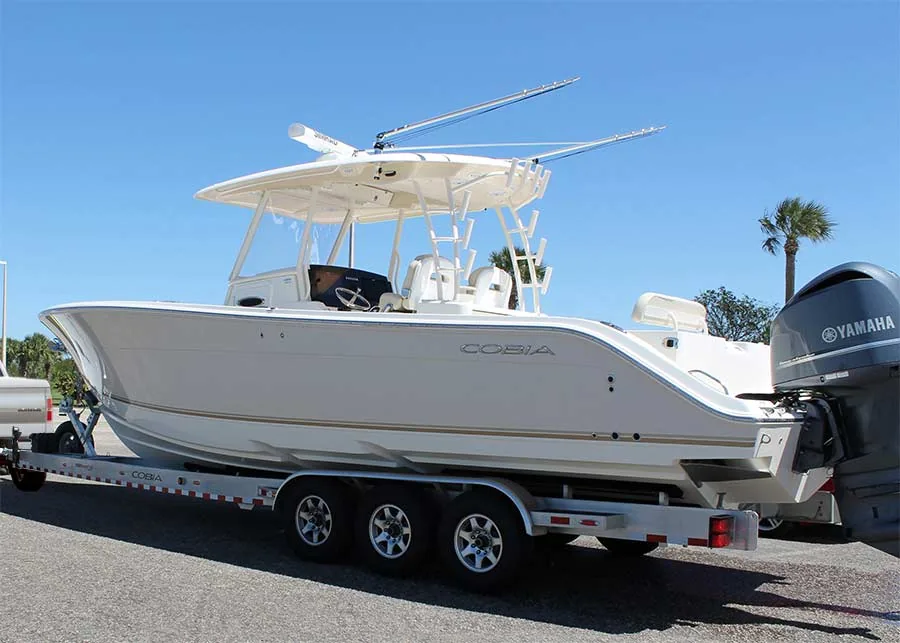 Baltimore boat loaded on a trailer for recovery and towing